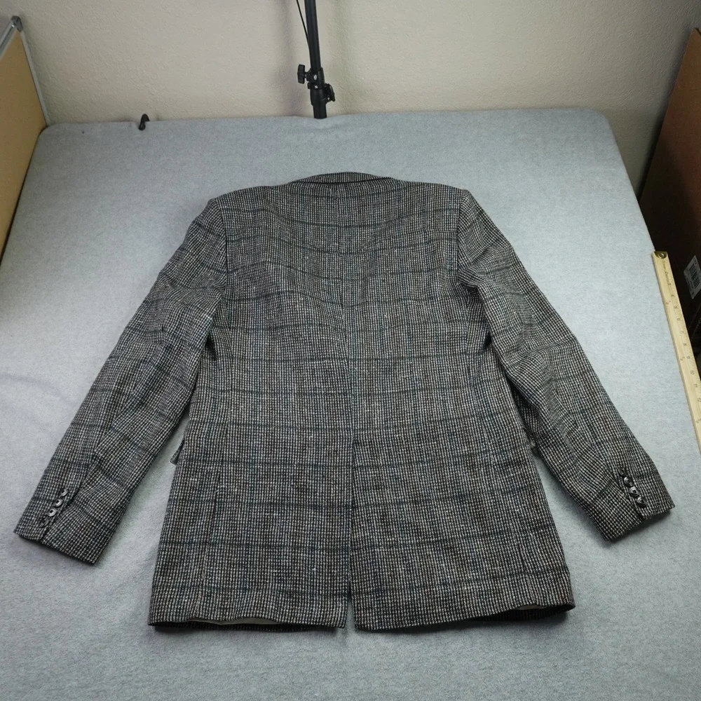 Panhandle Slim Sport Coat Mens 44L Gray Tweed Plaid Western Blazer Cowboy USA
